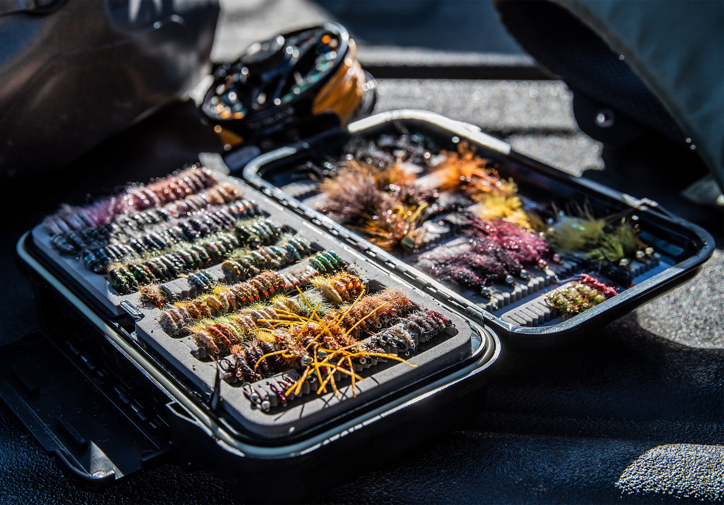 Large Durable Fly Fishing "Go To" Fly Box w/ Swing Leaf Center - Holds More Flies #1209
