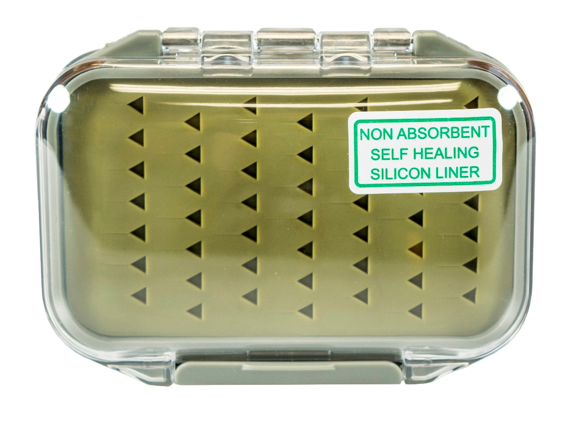 Midge Water-Resistant Silicone Fly Box with FREE Black Stainless Steel Zinger Included #1348