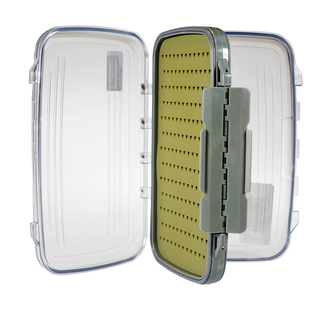 XL Water-Resistant Silicone Fly Box with FREE Black Stainless Steel Zinger Included #1356