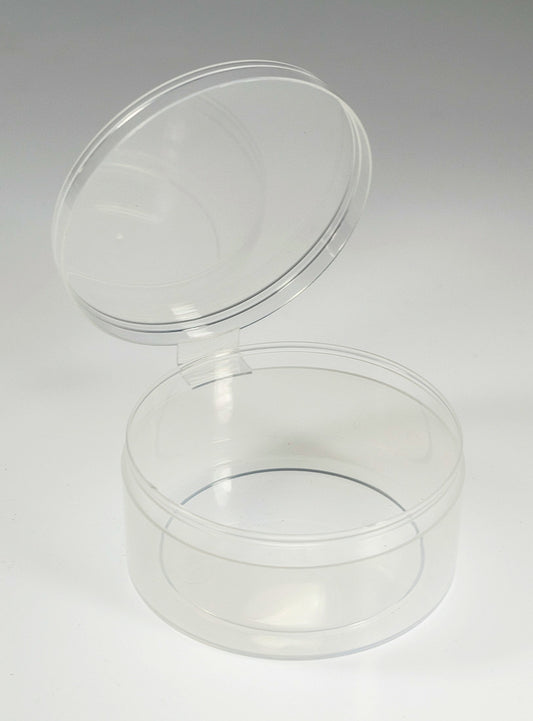New Phase 6 Count - 3" Round Plastic Containers w/ Attached Lids - Shuttle Cups #1387