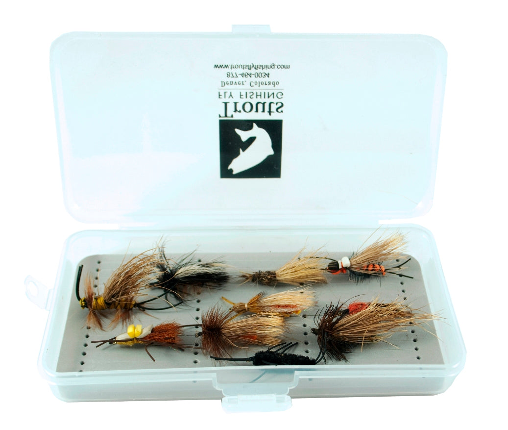 Set of 2 - 7" Clear Poly Fly Fishing Streamer Boxes w/ Slit Foam Liners #1463