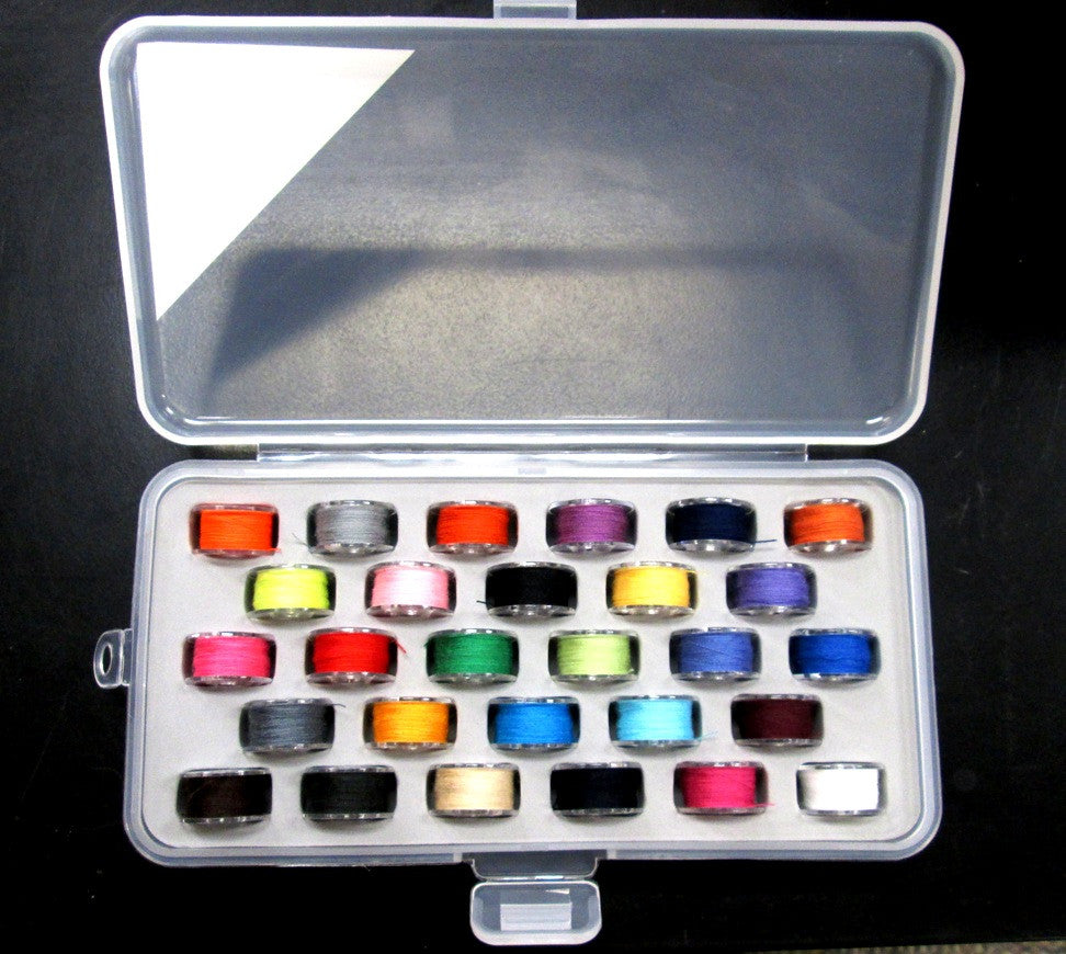 Set of 2 -Tidy Crafts Bobbin Box Organizers includes 28 Pre-wound Bobbins Item 1465
