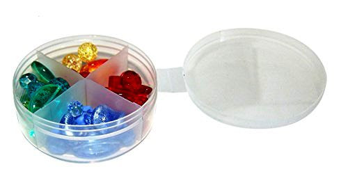 New Phase 100 Bulk Pack -Four Way Divided Round Plastic Containers--w/ Attached Lids -#1386-100 Count