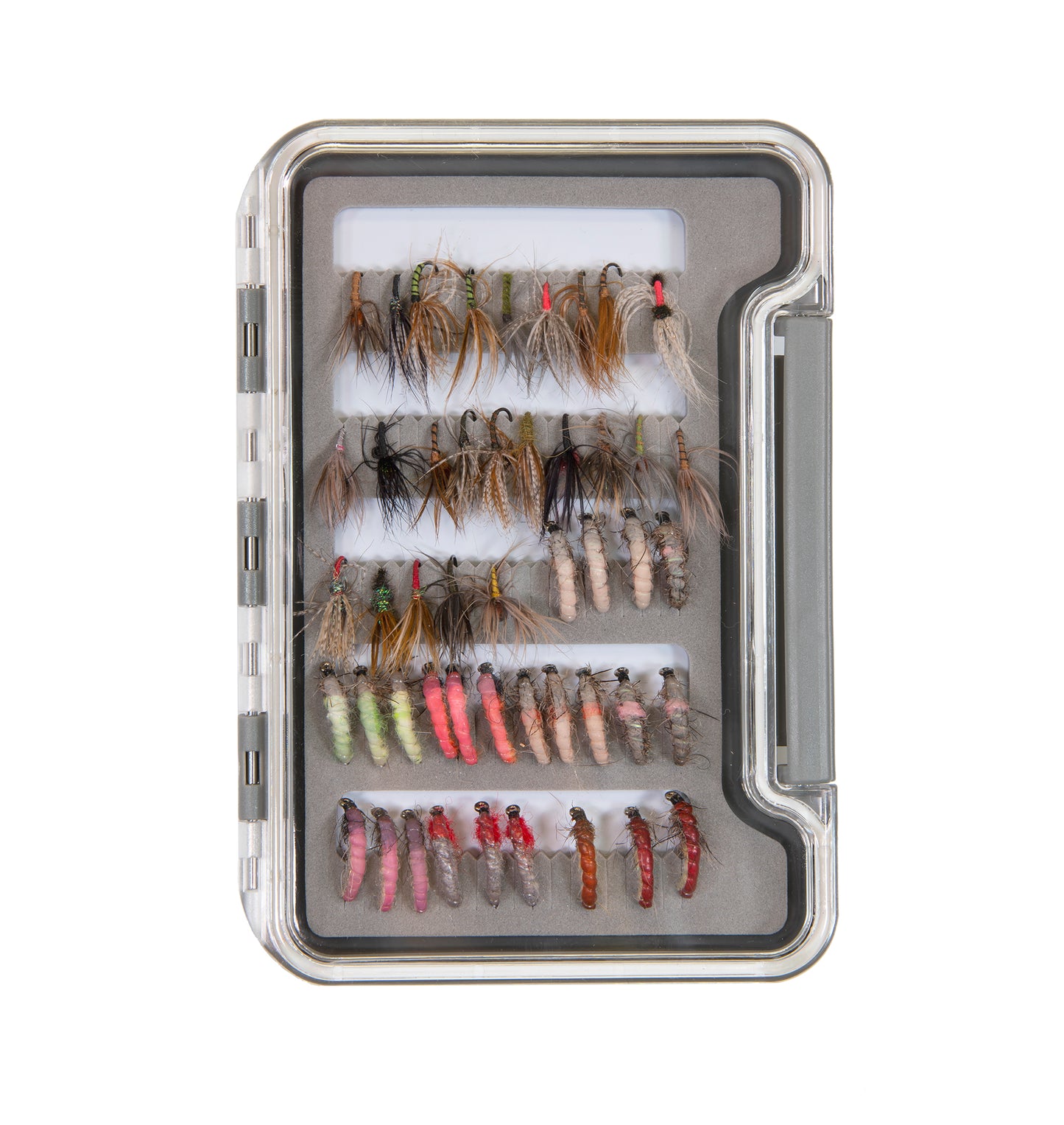 Pair of Fly Boxes for Fly Fishing - Clear Pocket Boxes with Slit Foam Liners #1327