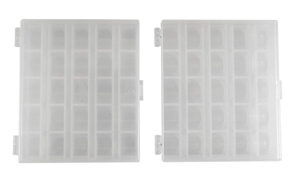 Set of 2 - Tidy Crafts Bobbin Boxes-Organize 25 Machine Bobbins Each Item 1577
