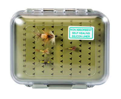 Water-Resistant Silicone Fly Box With FREE Black Stainless Steel Zinger #1350