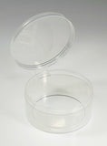 New Phase 3" Large Round Plastic Container w/ Attached Lid - 250 Bulk Count #