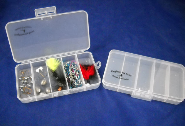 Set of 2 - Streamer / Saltwater Fly Boxes w/ 5 Compartments#1446
