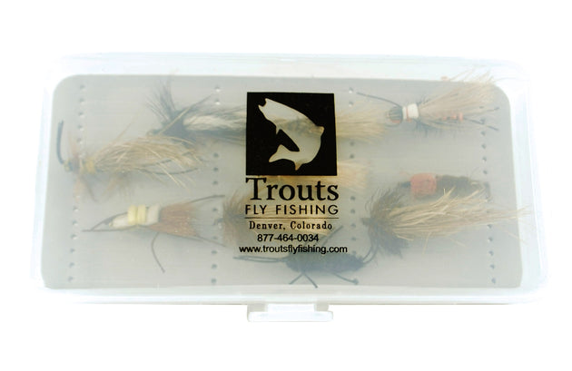 Set of 2 - 7" Clear Poly Fly Fishing Streamer Boxes w/ Slit Foam Liners #1463