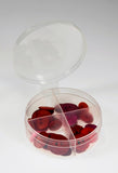 New Phase  100 Bulk Pack -Four Way Divided Round Plastic Containers--w/ Attached Lids -#1386-100 Count