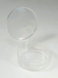 New Phase Bulk 100 Count - Clear Round Plastic Containers w/ Tethered Lids #1633