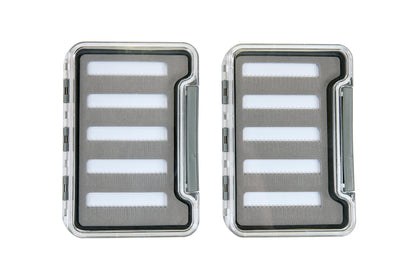 Pair of Fly Boxes for Fly Fishing - Clear Pocket Boxes with Slit Foam Liners #1327