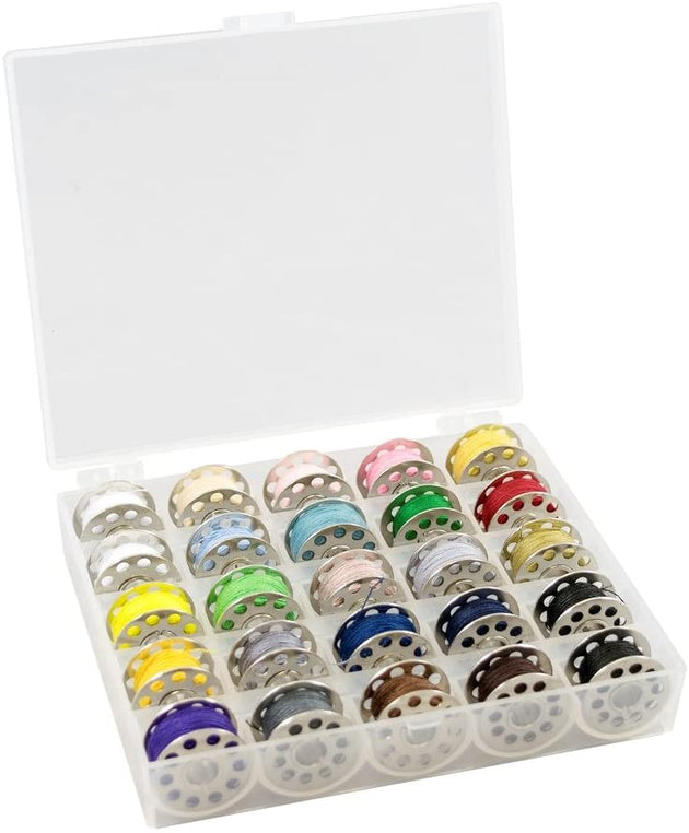 Set of 2 - Tidy Crafts Bobbin Boxes-Organize 25 Machine Bobbins Each Item 1577