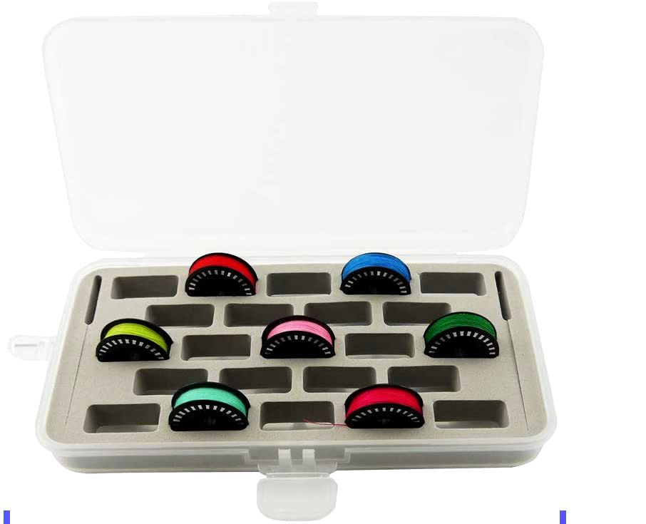 25-compartment Bobbin Storage Box With 25pcs Colored Plastic